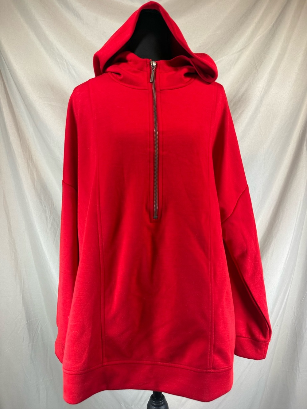 Cable & Gauge Studio Must Have YUMMY Half-Zip Hoodie Haute Red - 1X-NWT